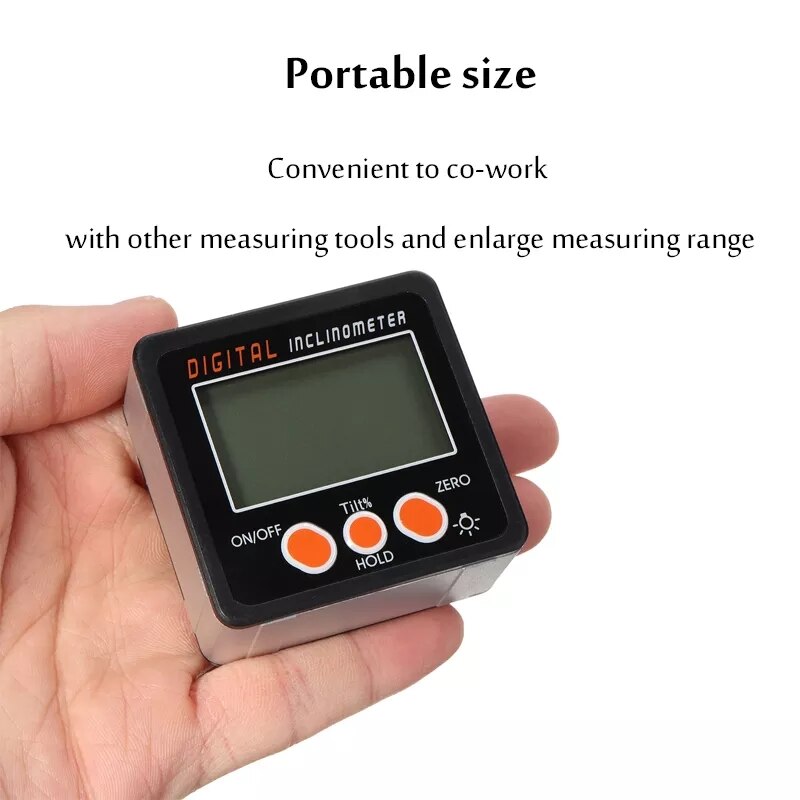 0.05 Inclinometer Protractor Precision Digital Spirit Level Set Measuring Tools Mini Nivel Kit Horizontal Slope
