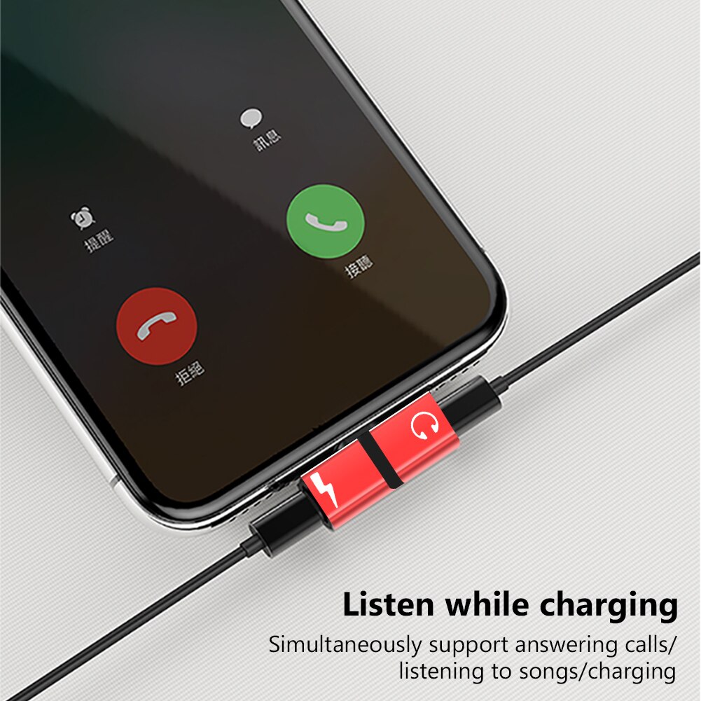2 In 1 Splitter Adapter Headphone For iPhone 13 12 Pro X XS Adaptador Charging USB Adapter Audio Charger Dispenser Accessories