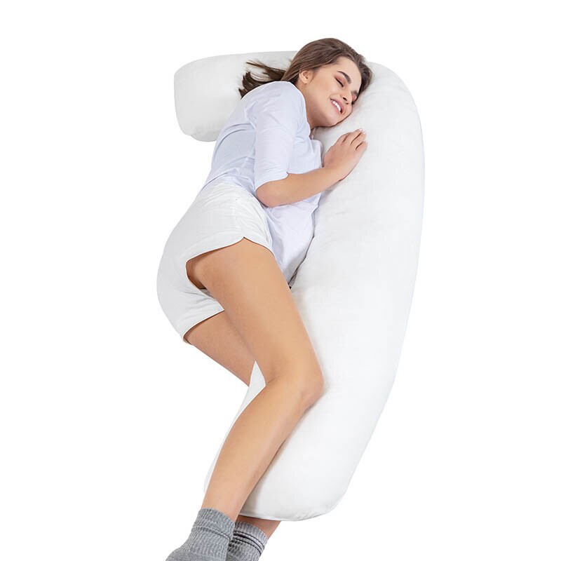 Tours complets Dos Ventre Coussin Protecteur pour Femmes De Maternité Oreiller de Lit Velours Dormeurs Latéraux Coussin Abdominal Future Maman Oreiller: white-T Shape