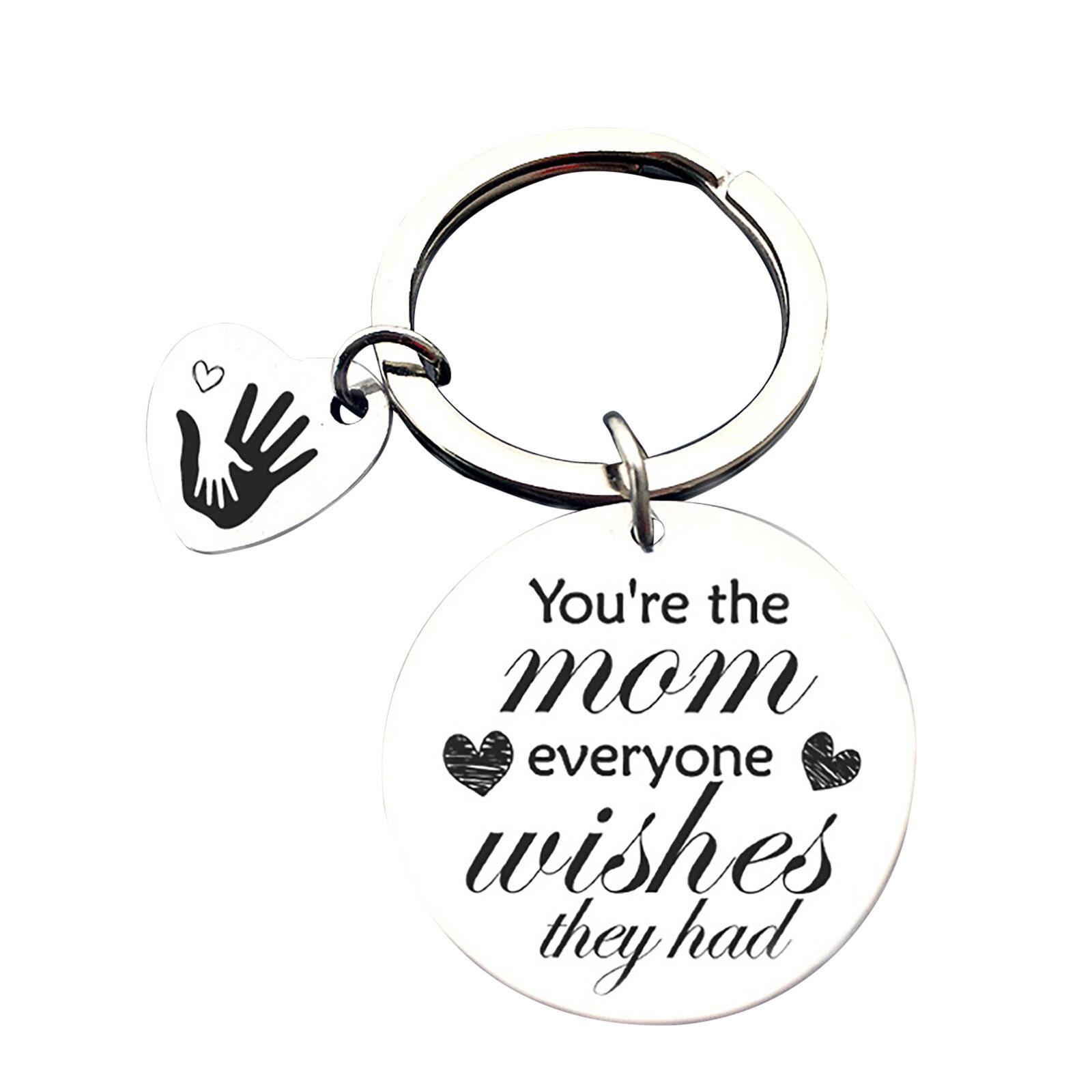 Heart Shaped Engraved Letters keychain love Pendant To best mum Mother's Day Thanksgiving Jewelry Keychain: Default Title