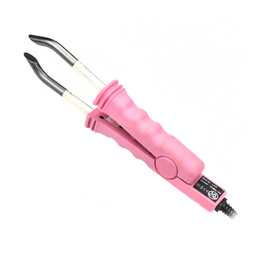 salon hair extension iron keratin bonding tools fusion heat connector machine constant temperature glue connector: pink uk plug