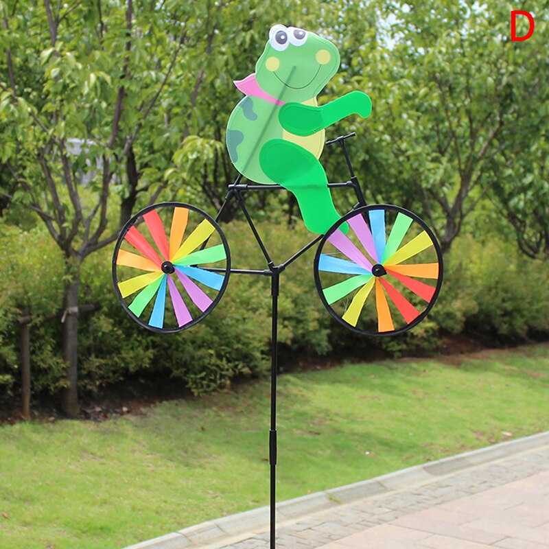 Rabbit Bee Tiger on Bike DIY Windmill Animal Bicycle Wind Spinner Whirligig Garden Lawn Decorative Gadgets Kids Outdoor Toys: D