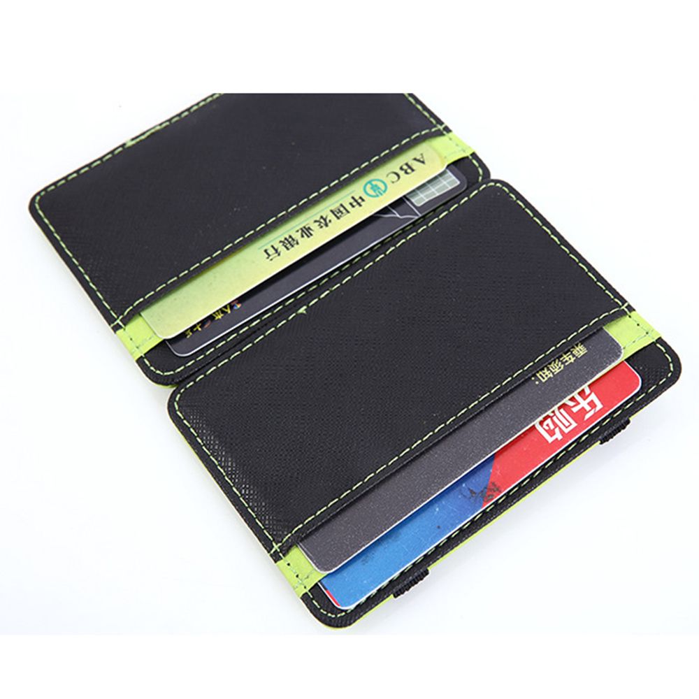 Credit Card Holder Business ID Card Unisex Magic Wallet Slim Light Flip BiFold Leather Purse