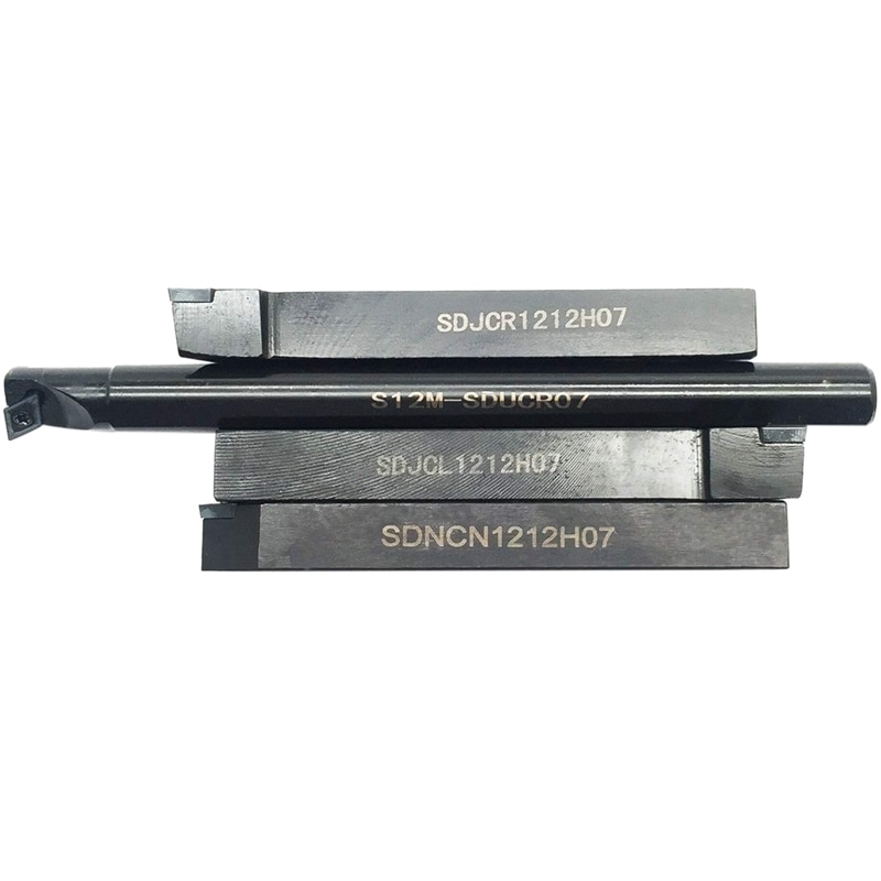 SHGO -4 pièces 1/2 pouces Mini tour Indexable porte-outil de tournage jeu de bits avec 4 pièces DCMT21.51 Indexable tournant insérer