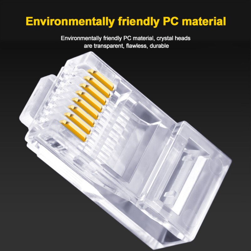 100PCS Cat6 8P8C RJ45 Modular Socket for CAT5 Cat6 LAN Network RJ45 Ethernet Cable Plugs Modular Adapter Connectors