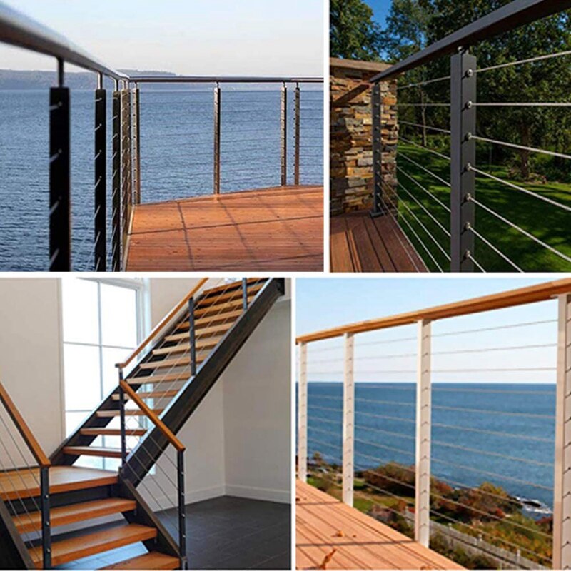 ! 60 stk. rustfrit stål beskyttelsesbøsninger beskyttende ærmer til 1/8 tommer wire wire gelænder, diy balustrade  t316