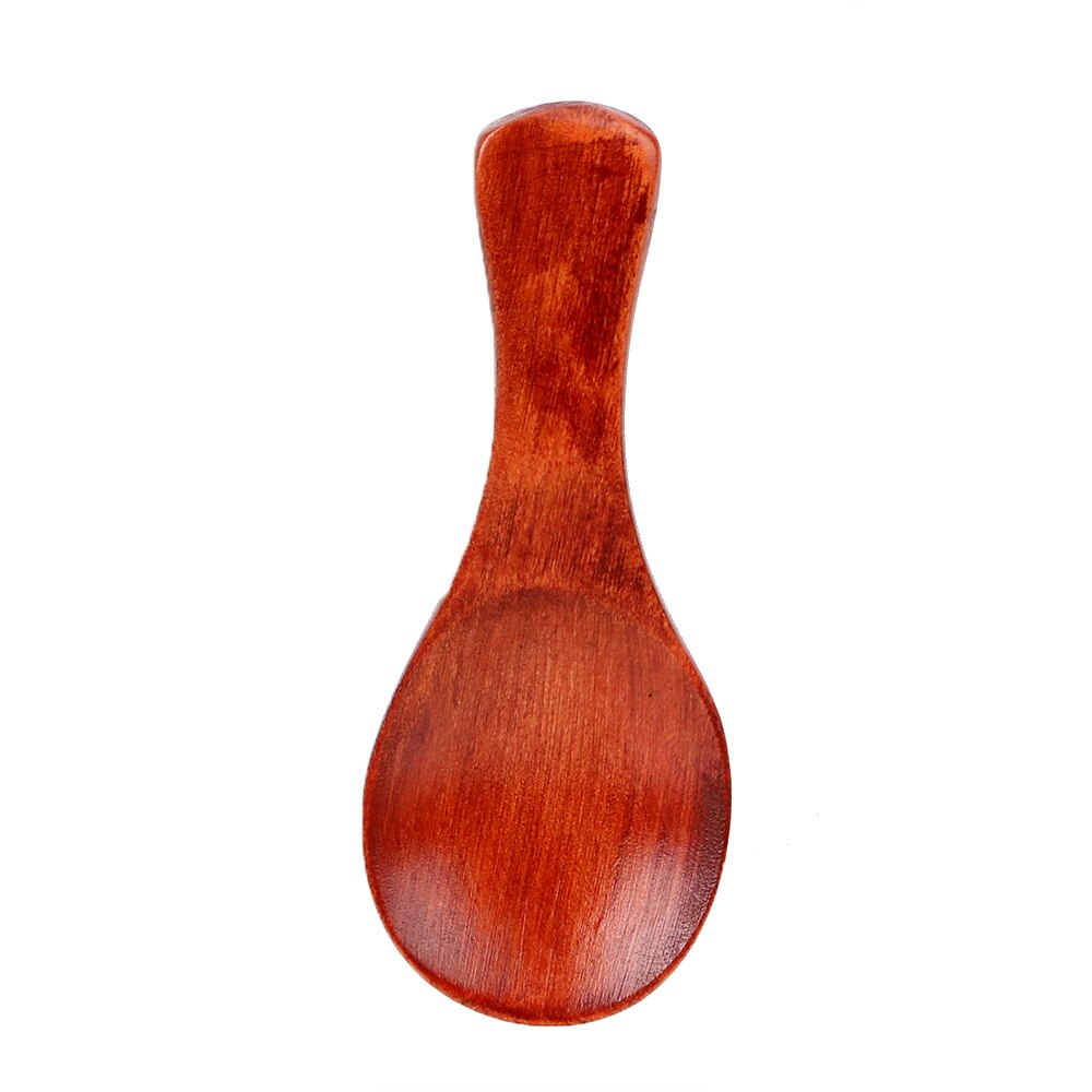 Schepje thee honing koffie kruiden zout suikerlepel kleine houten lepel keukengereedschap 8cm lengte mini formaat: Donkere kleur