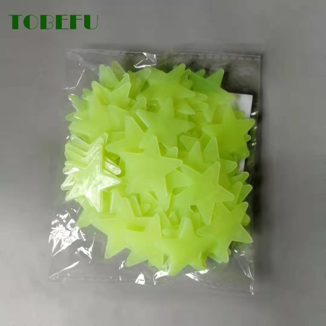Tobefu 3D Ster En Sneeuw Energie Opslag Fluorescerende Glow In The Dark Lichtgevende Op Muurstickers Voor Kinderen Woonkamer decal