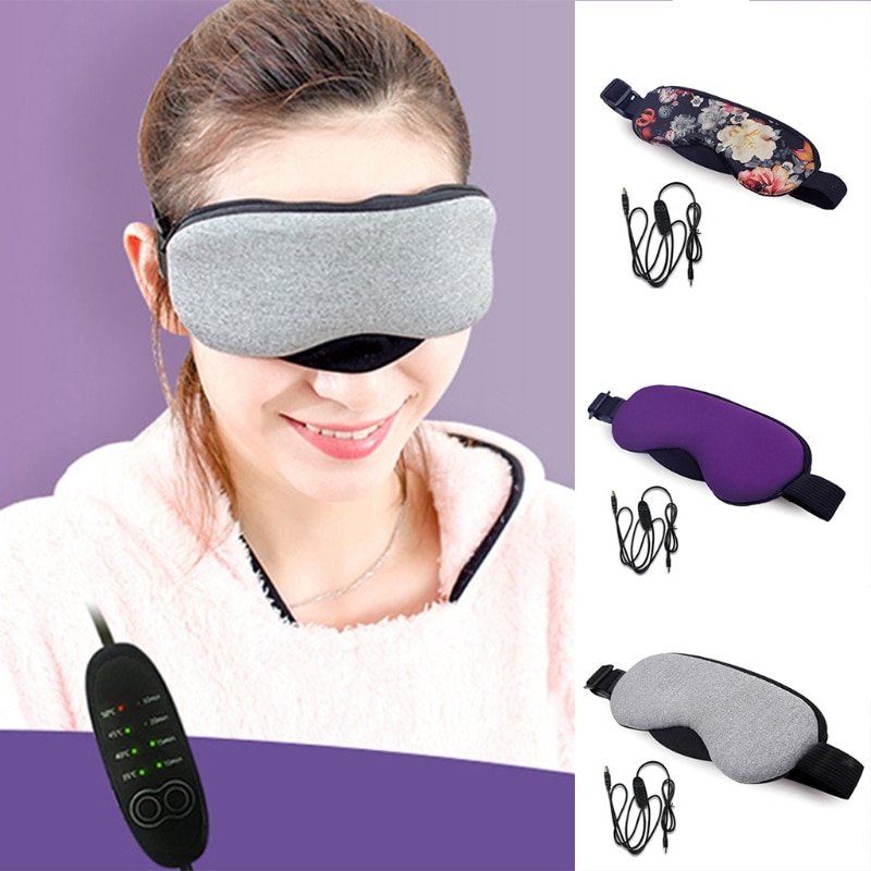 Masque pour les yeux en coton, contrôle de la température à la vapeur, compresse sèche et fatiguée, coussinets chauds USB, soins pour les yeux, nouveauté!