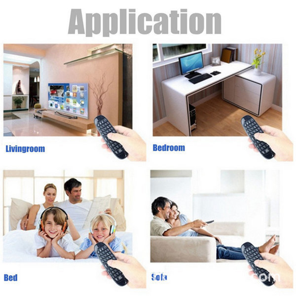 Fly Air Mouse Gyro Sensor angielska klawiatura bezprzewodowa klawiatura 2.4G RF pilot do gier Android Smart TV opakowanie projektor