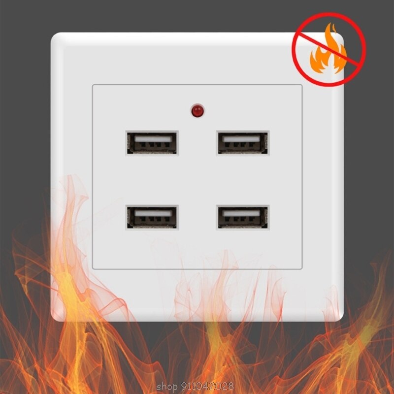 2/4 Ports USB Electrical Socket Station Power Adapter Plug Outlet 110V-250V Wall Mounting Charger D15 20