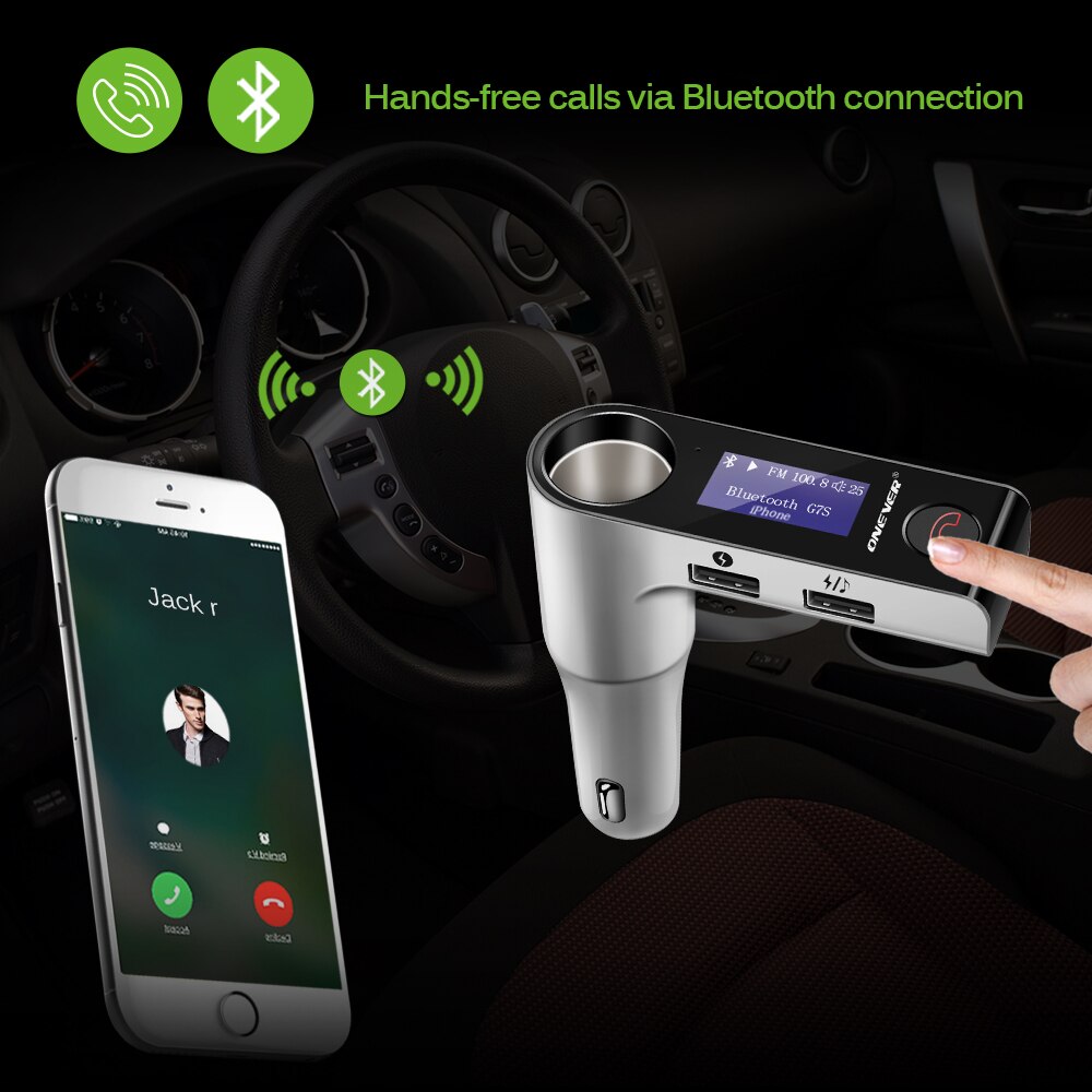 G7S Bluetooth Carkit Muziekspeler Fm-zender Modulator Met 3.1A Dual Usb Car Charger Sigarettenaansteker