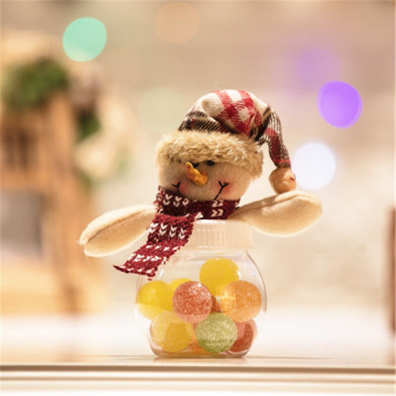 Kerst Snoep Houder Xmas Kerstman Candy Jar Desktop Snoep Fles Window Decor Snoep Opslag Mand Decoratie 1Pc: A2