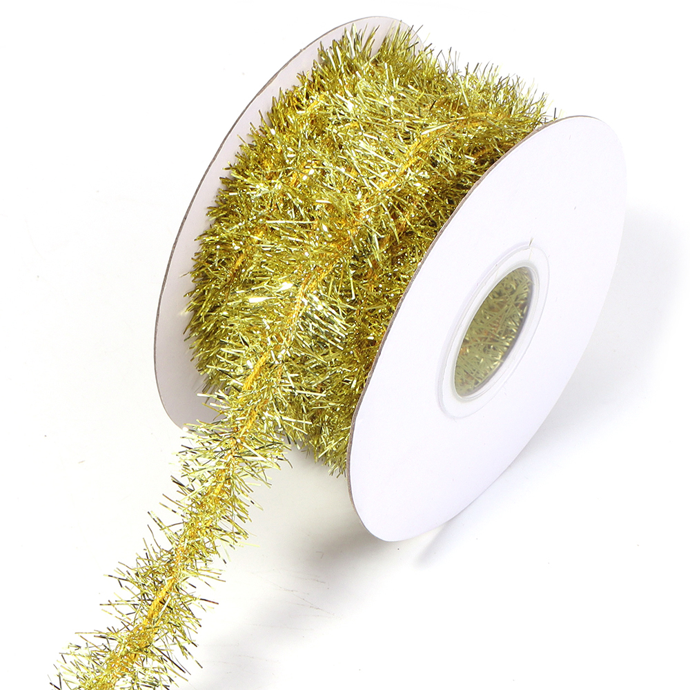 10 Meter Weihnachten Band Girlande Stock Folie Lametta funkeln metallisch Weihnachten Baum Verpackung Bänder Ornamente DIY Neue Jahr Party Dekor: Licht Grau