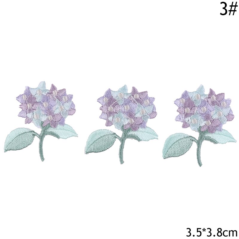 3 stk blomster broderi klær lapp dekaler jeans skrog reparasjon dekorasjon