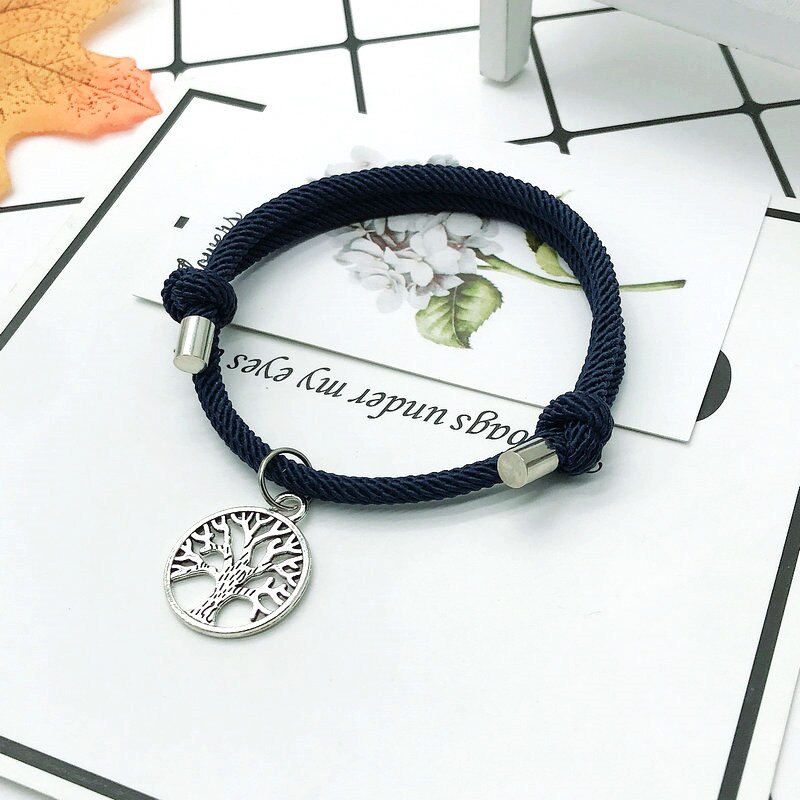 Moda pleciona lina drzewo życia uroku bransoletki mężczyźni kobiety Handmade regulowana czerwona nić bransoletka para Braclet prezent dla najlepszego przyjaciela: tibetan blue