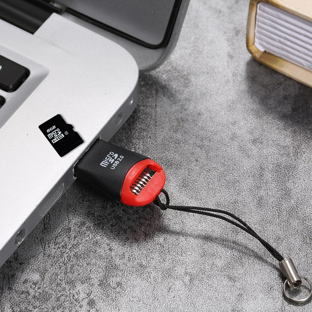 TF Card Reader USB 2.0 Mini Portable Small and light-weight Key-hole TF Card Reader