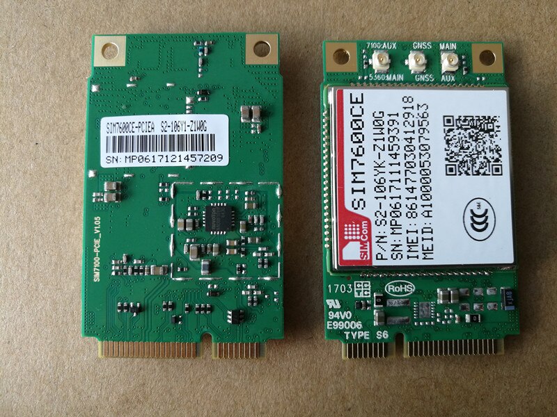 SIM7600CE MINI PCIE module with SIM card slot 4G 100% &Original TDD-LTE/FDD-LTE/WCDMA