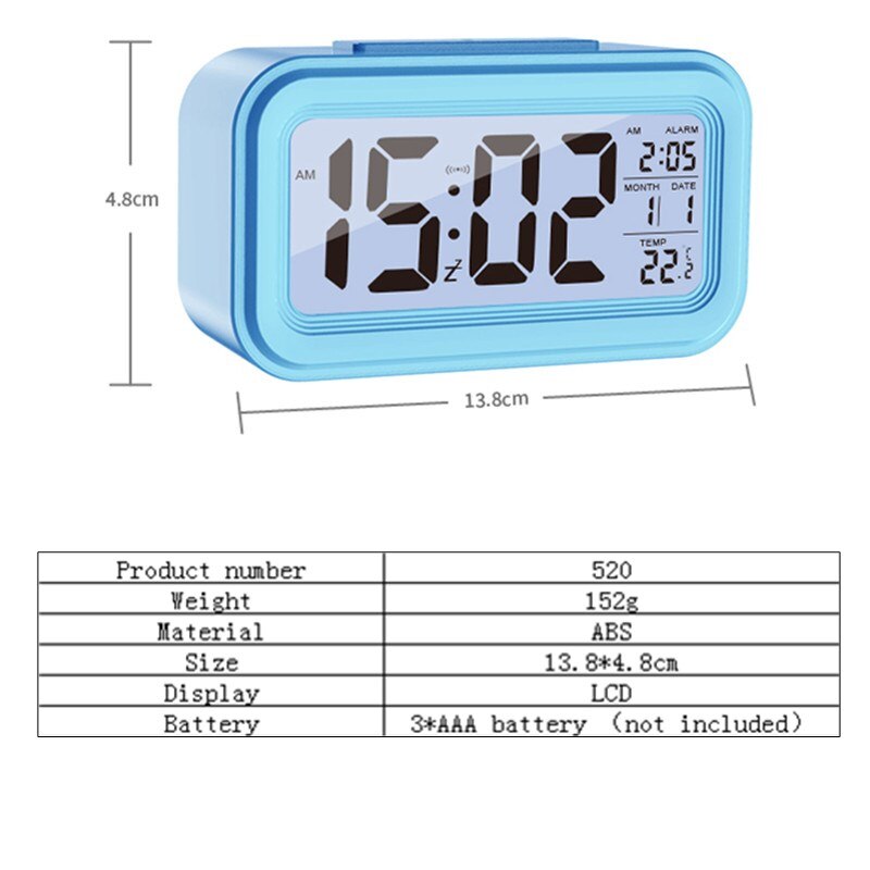 Digital Alarm Clock Snooze Talking Clock Portable Temperature LCD Display Alarm Clock Office Table Student Kids Clock 40%off
