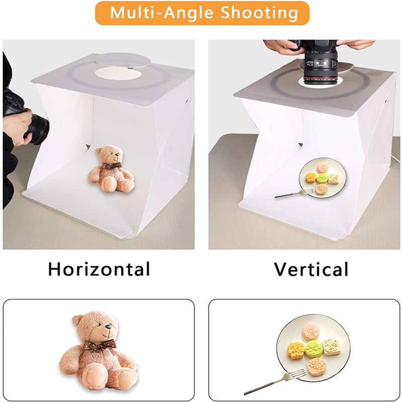 40*32cm Foto Licht Kasten Fotografie Softbox LED Beleuchtung Dimmbar Klapp Foto Studio Schießen Zelt Kasten Bausätze 6 hintergrund