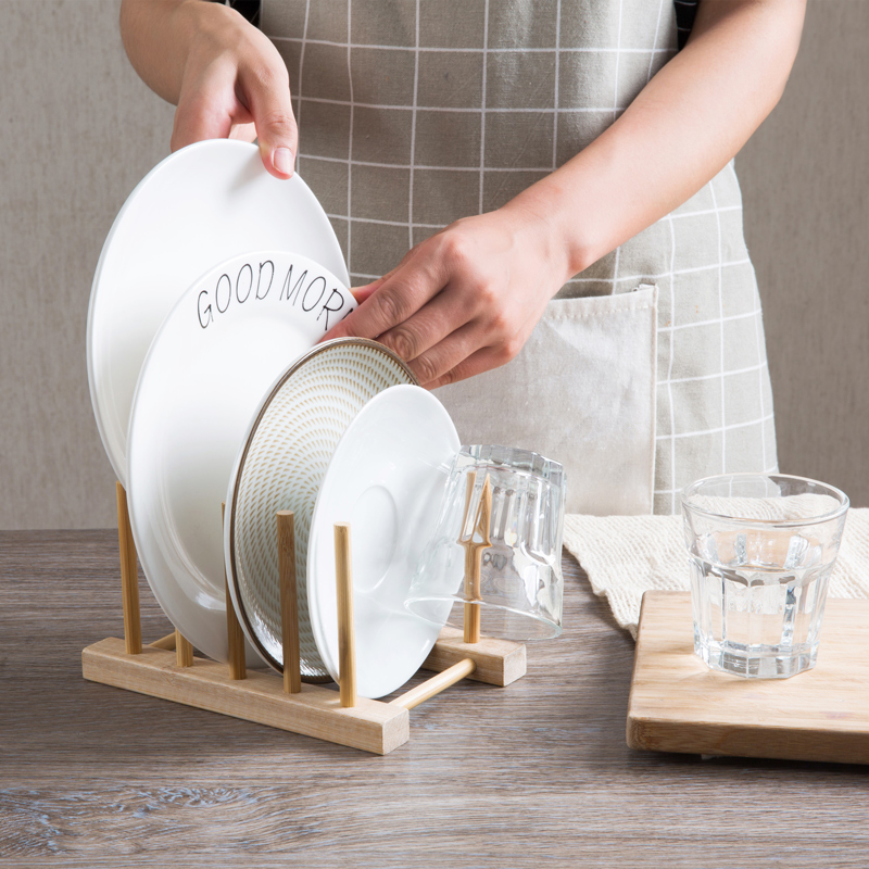 Vanzlife Bamboe Plaat Wateroverlast Veroorzaakt Door Overmatige Regenval Rack Plaat Schotel Dragen Glas Planken Ontvangen Rack Plank