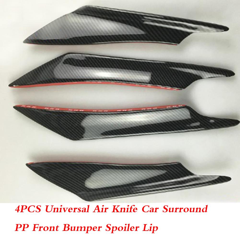 4PCS Universal Air Knife Car Surround PP Front Bumper Spoiler Lip Safe