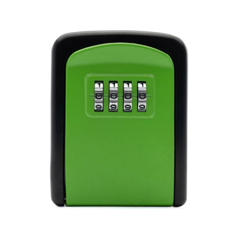 Key Lock Box Wandmontage Aluminiumlegering Sleutel Kluis Weerbestendig 4 Digit Combinatie Sleutel Opslag Lock Box Indoor Outdoor: green