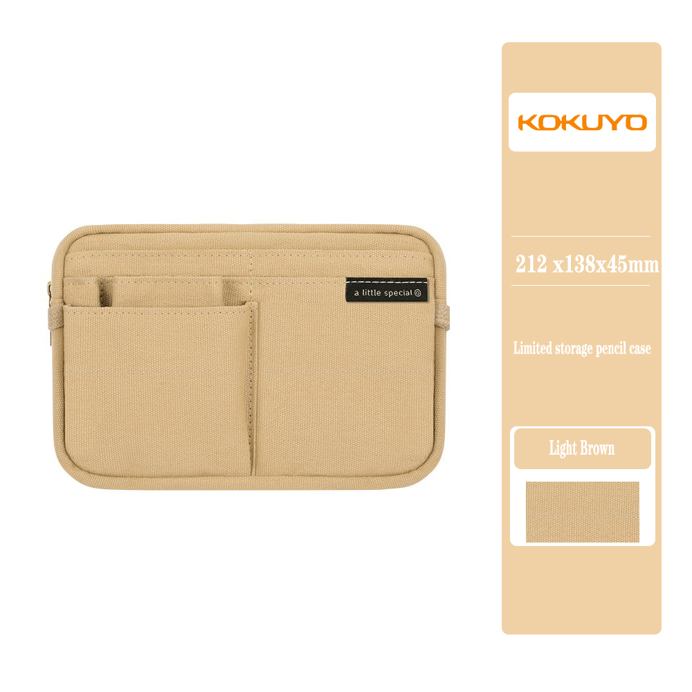 KOKUYO – trousse à crayons japonaise, sac de rangement Simple, petit et frais à double usage, sac à dos multifonction de grande capacité: Light grey