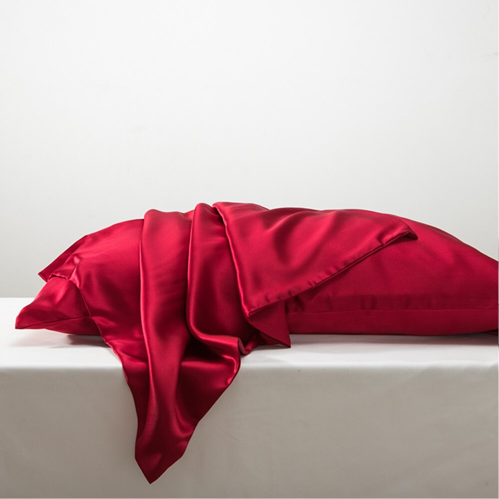 100% Double Silk Pillowcase (48*74CM): red