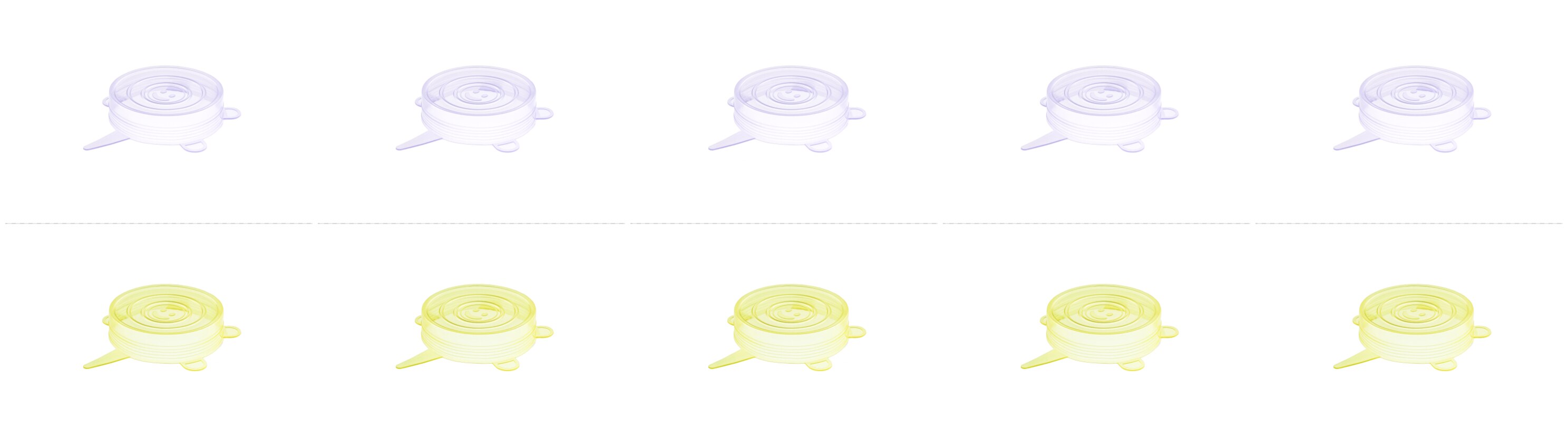 Couvercles de pots de yaourt en Silicone, 10 pièces, petits couvercles extensibles, sûrs pour les aliments, 2.6 pouces: White and yellow