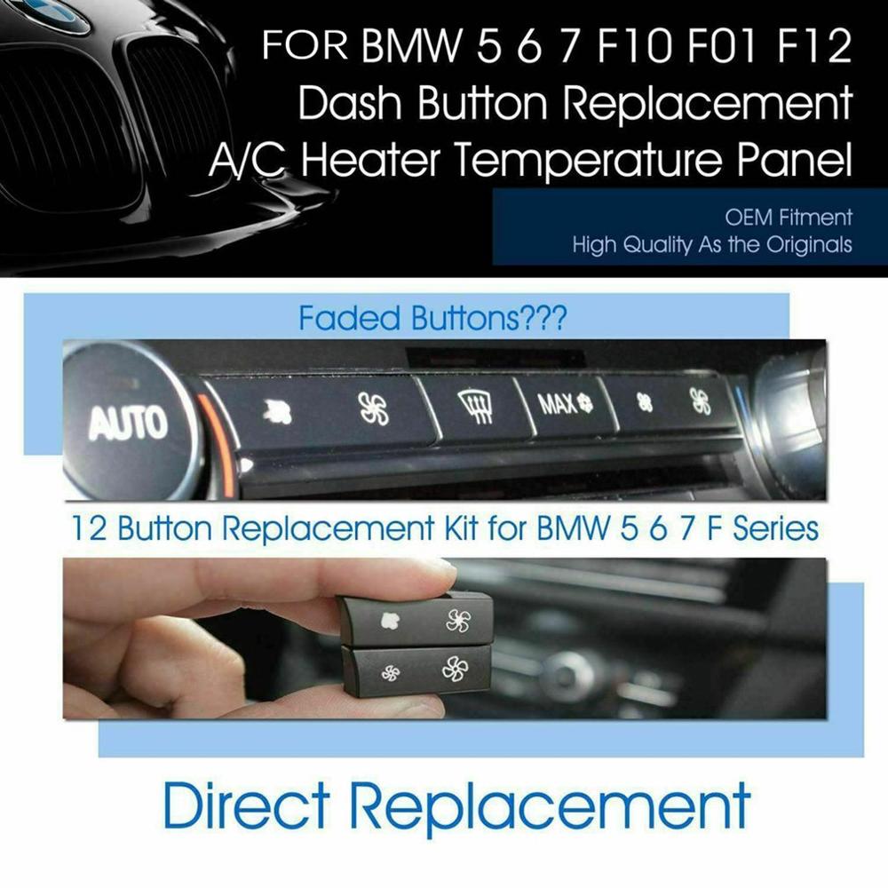12 Button Key Caps Ac Heater Schakelaar Vervanging Reparatie Fit Voor 5 6 7 F10 F01 F12 Auto Accessoires