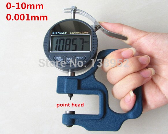 0-10mm 0.001mm Digital Micron Thickness Gauge meter test with point measuring head point