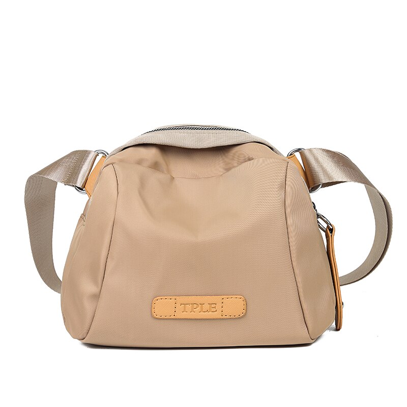 Mode Vrouwen Schoudertas Nylon Crossbody Bag Multi-Functionele Messenger Bag Rits Open Taille Verpakking Vrouwelijke Handtas Kleine Zakken: khaki