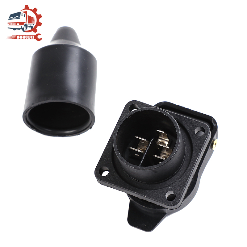 AOHEWEI 3Pin Trailer Plug Towing Socket Connector 12V Screw End 3 Way Male Female Truck Part for Electrical Caravan Vehicle: Trailer Socket 3