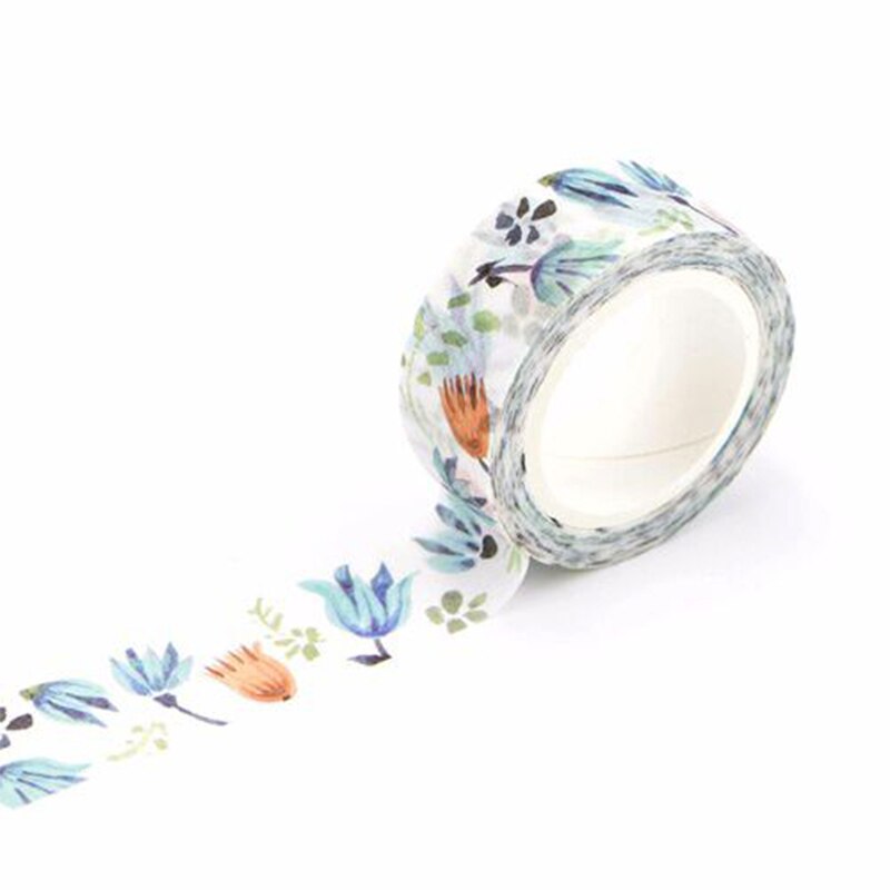 Romantic Floral Paper Washi Tape 15mm*7m Flowers Masking Tapes Decorative Stickers DIY Album Decoration: BG3028
