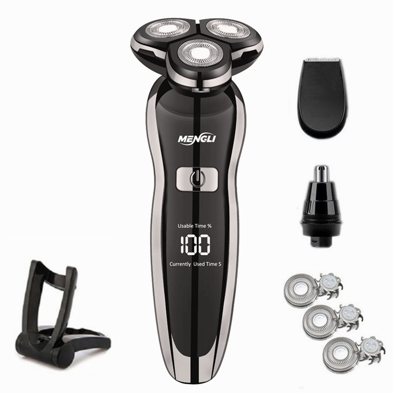 ZOZEN Electric Razor Electric Shaver Washable Rechargeable Body Hair Clipper Shaving Machine for Men Beard Trimmer Wet Dry Use: PURPLE
