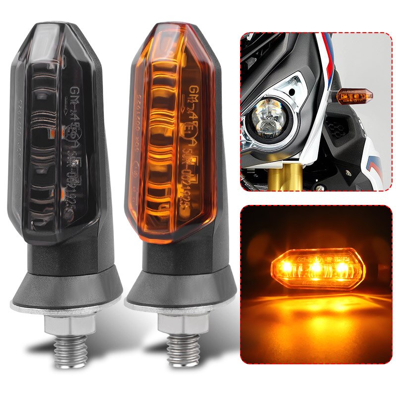 Mini luz LED intermitente para motocicleta, lámpara ámbar de 12V, 2 piezas
