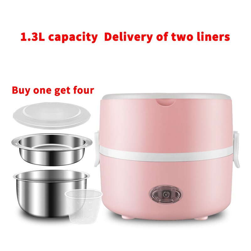 2L Electric Mini Rice Cooker Multi-functional Portable Stainless Steel 2/3 Layers Steamer Meal Thermal Heating Cookers Lunch Box