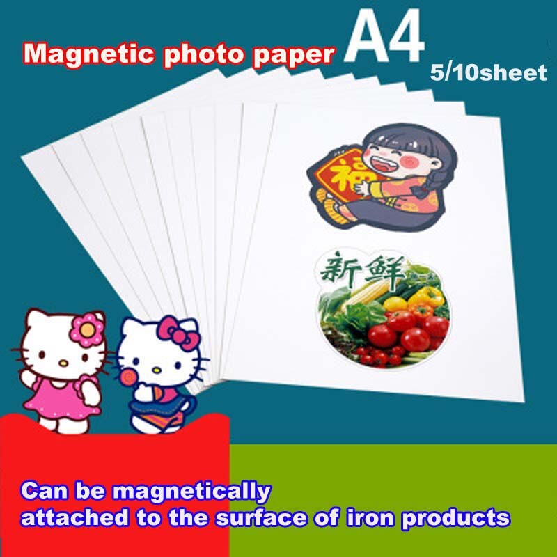 5/10 magnetisk glanset inkjet utskrift fotopapir magnetisk fotopapir  a4 4r utskrift fotopapir klistremerke gjør selv kjøleskap sticke