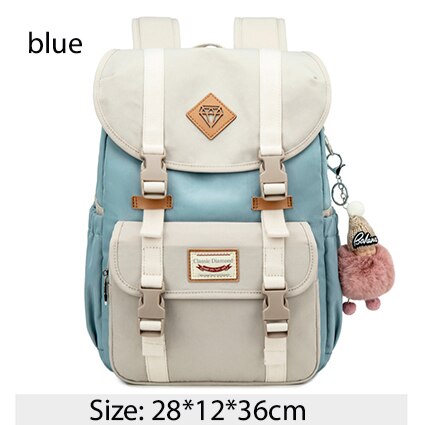 Nouveaux sacs à dos de Campus imperméables sacs d'école Junior pour adolescentes sac à dos étudiant enfants sac en Nylon concis sacoche pour ordinateur portable: Blue