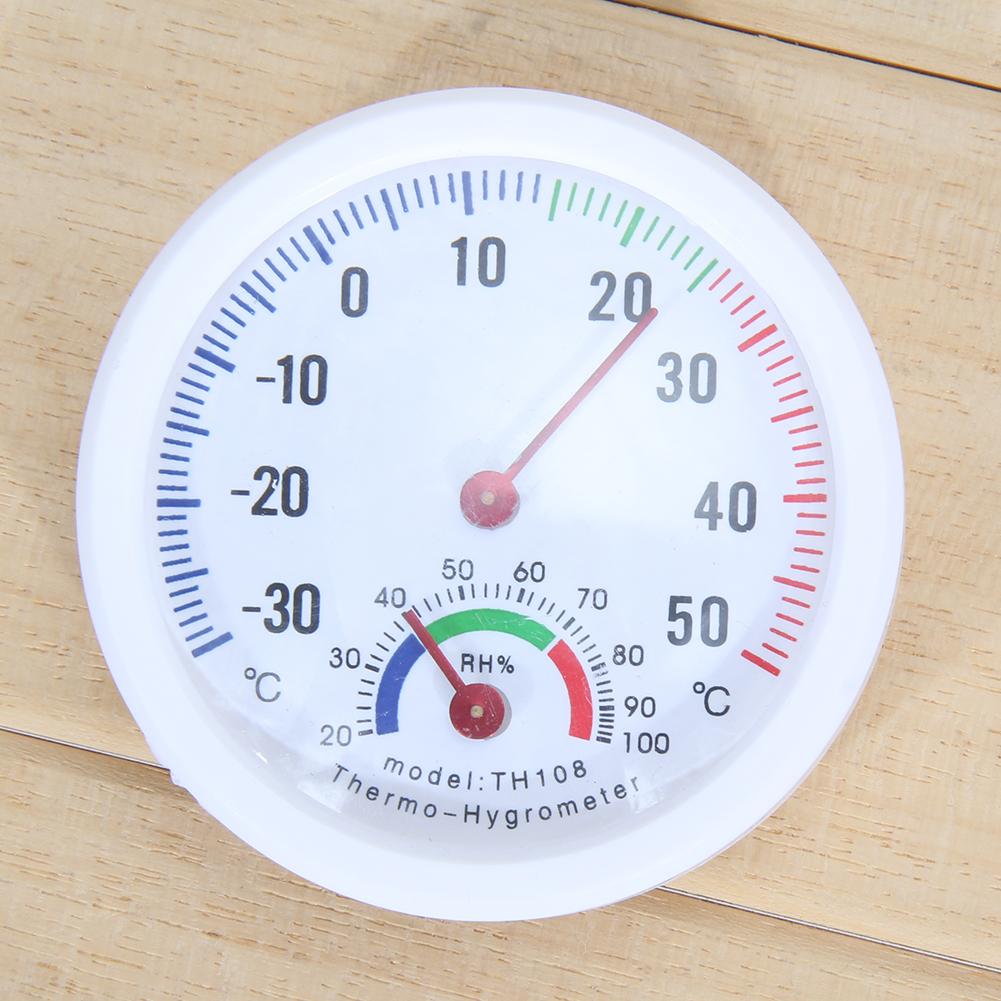 Mini Thermometer Hygrometer Self adhesive Round High Accuracy Thermometer For Window Indoor Outdoor Wall Greenhouse Garden Home