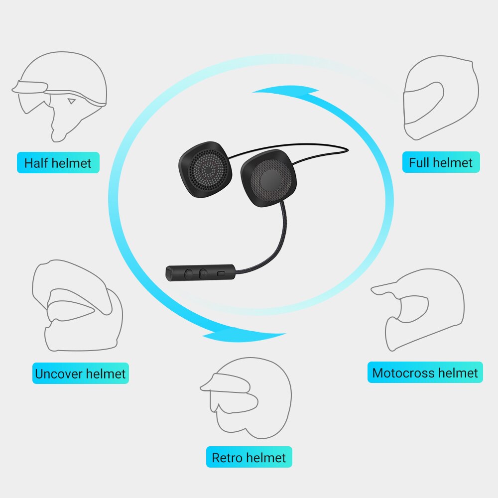 Getnoog Helm Headset Motorfiets Bluetooth Headset Waterdichte Helm Bluetooth Wired Bluetooth Komt Met Fm Voor Motorfiets