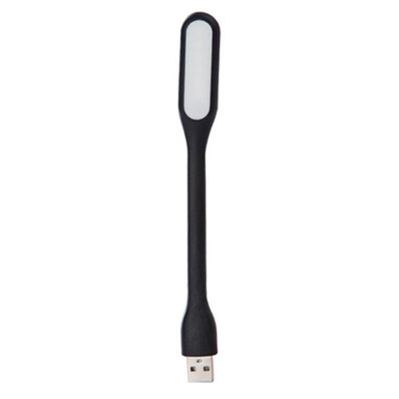 mini USB LED book light summer flexible foldable USB LED light mobile power computer notebook: Black