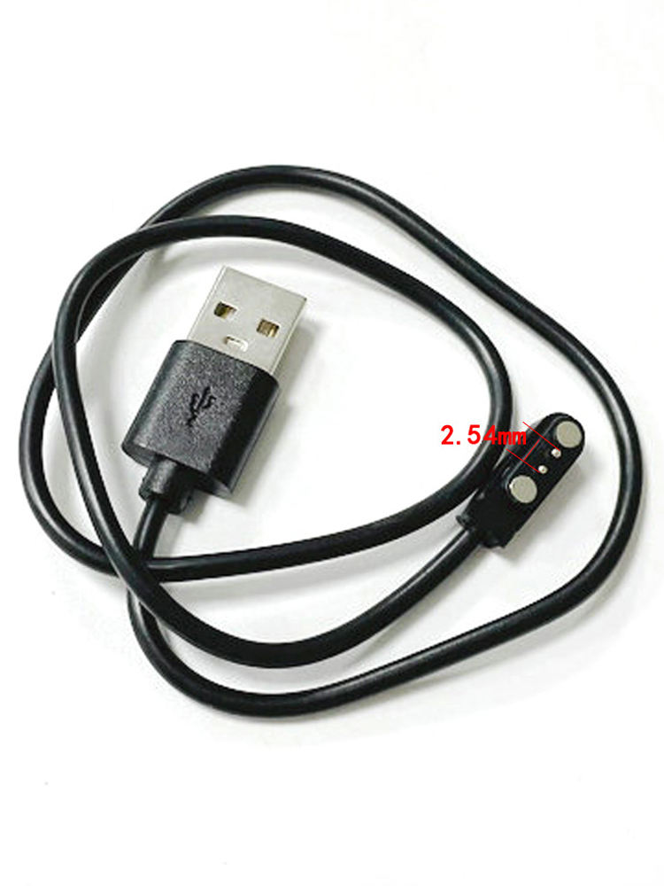 2pin USB DC Magnetic Charging Cable 2.54 pitch usb pogo pin Magnetic Charge Cable Male for Smart Watch GT88 G3 KW18 Y3 GT68