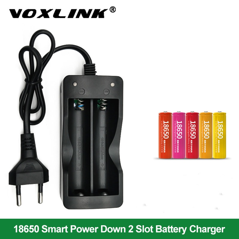 Voxlink 18650 Batterij Oplader Eu 2Slots Smart Opladen Li-Ion Oplaadbare Batterij Oplader