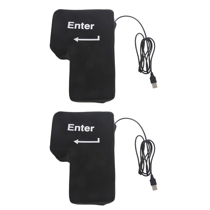 2X Enter Key Pillow, Big USB Enter Button Stress Relief Vent Tools, Unbreakable Relax Enter Key Nap Pillow