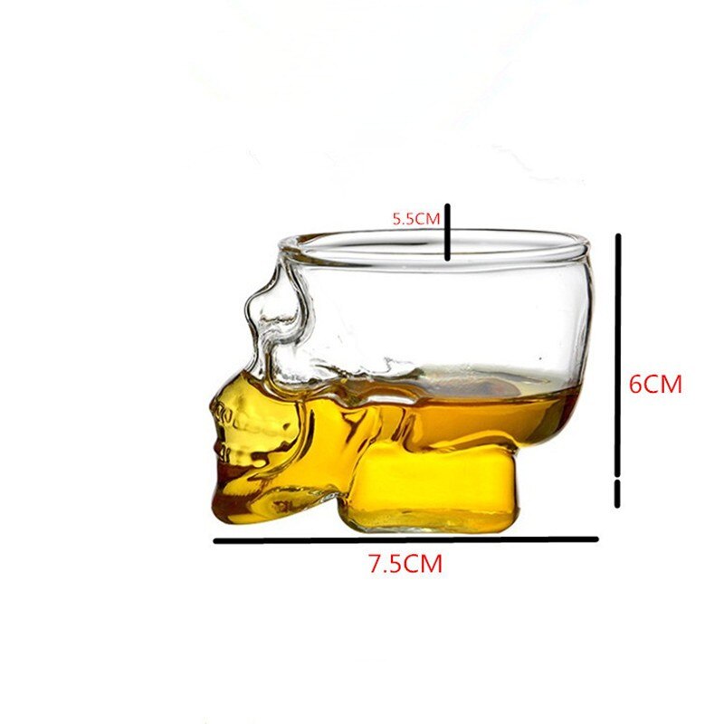 4/2/1Pcs Crystal Skull Head Vodka Whiskey Shot Glass Cup Transparent Drinkware Whiskey Home Bar Beer Cup