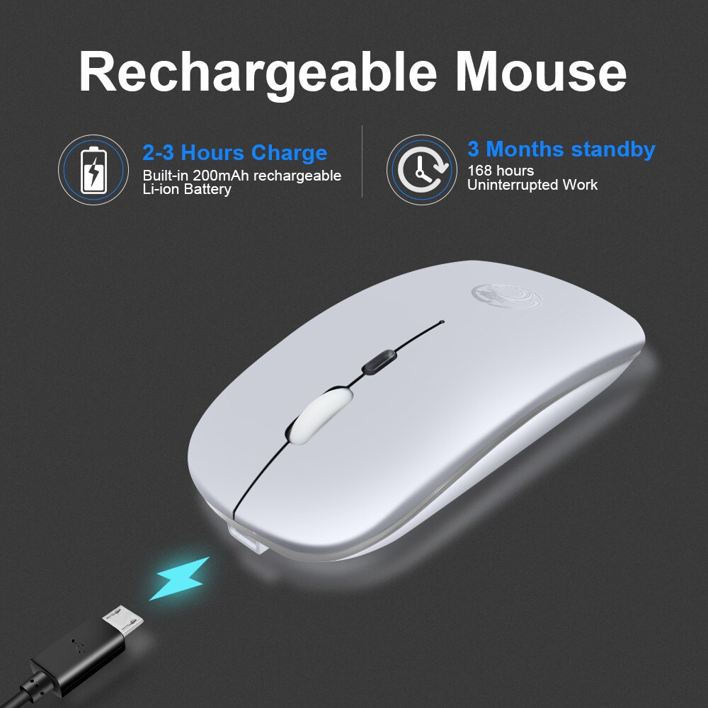 Wireless Mouse Bluetooth Mouse For Computer Rechargeable Ergonomic Mouse Bluetooth Mause Silent Optical USB Mice For PC Laptop