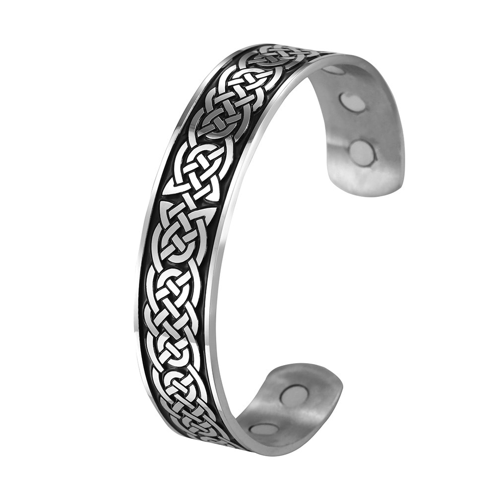 Skyrim Vintage Magnetische Armbanden Manchet Bangle Luck Ierse Knot Celtics Knopen Viking Rvs Armbanden Sieraden voor Vrouwen Mannen