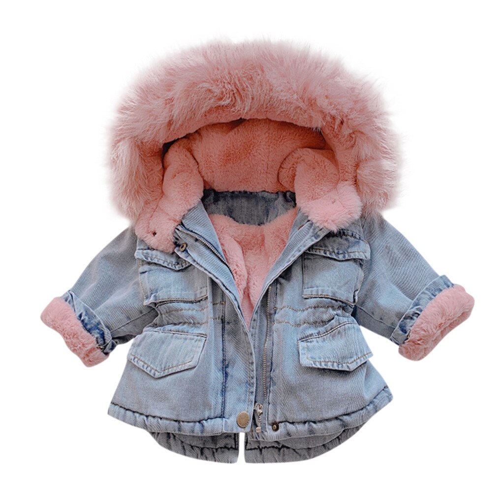 Kinderen Cowboy Plus Fluwelen Warme Jas Peuter Jongens En Meisjes Wind Jas Jas Uitloper Kleding Anorak niña: Roze / 4T